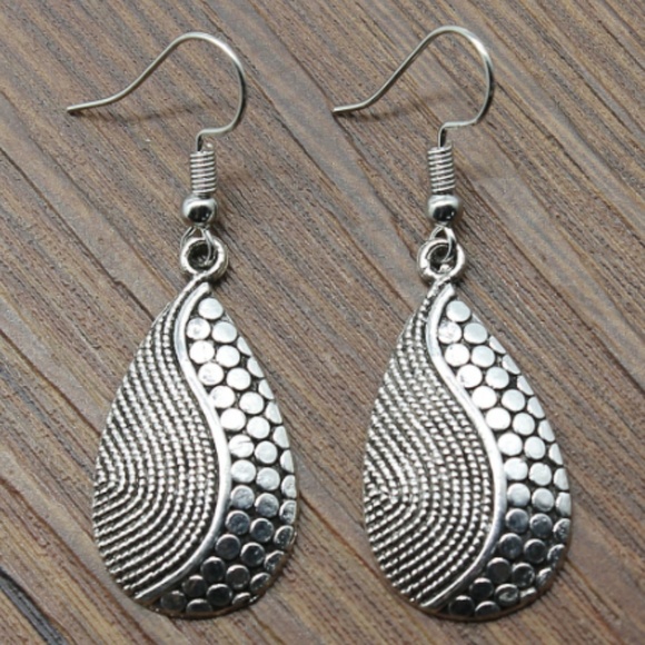 Silver Ethnic Boho Dangle Earrings - Picture 2 of 6